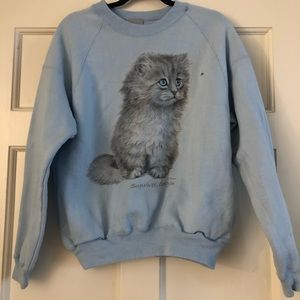 Vintage Cat Kitten Sweater Sweatshirt
